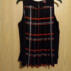 Plaid pleated blouse